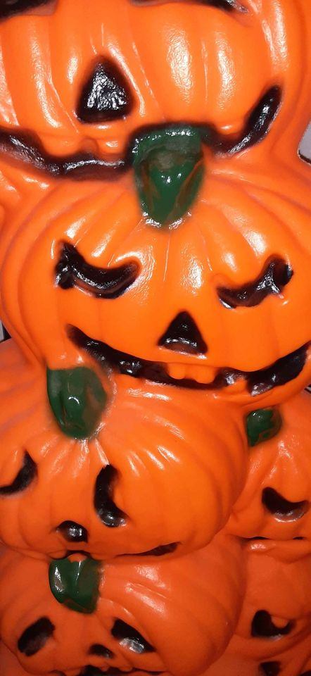 Vintage Halloween Blow Mold Stacking Pumpkins Totem 31" - photo 3