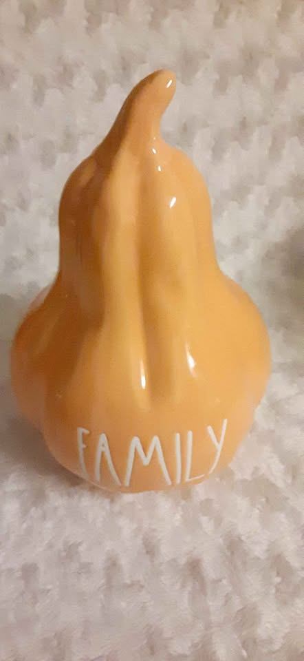 Rae Dunn "Family" Squash Gourd Halloween Fall Thanksgiving - photo 2