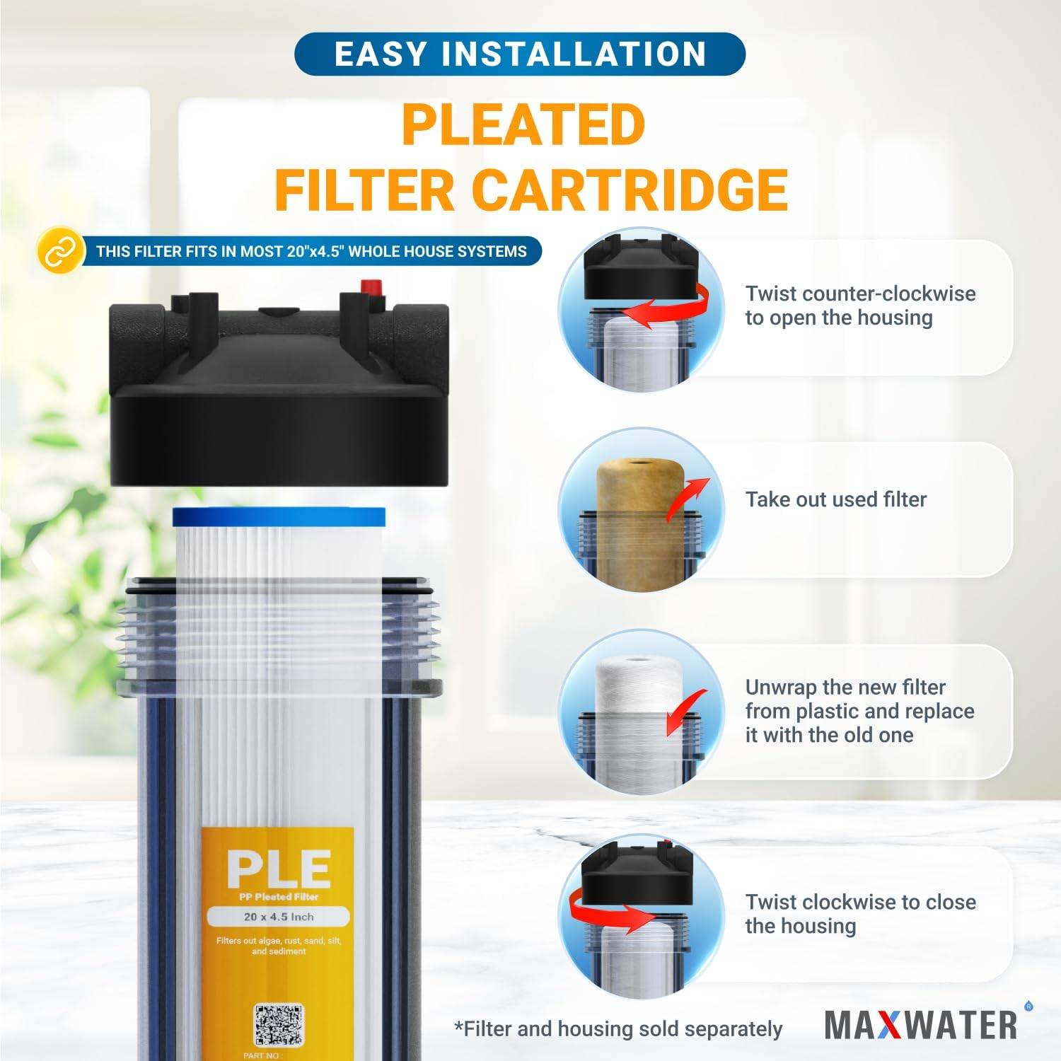 20” x 4.5” Max Water 50 Micron Sediment Filters – 2 Pack - photo 3