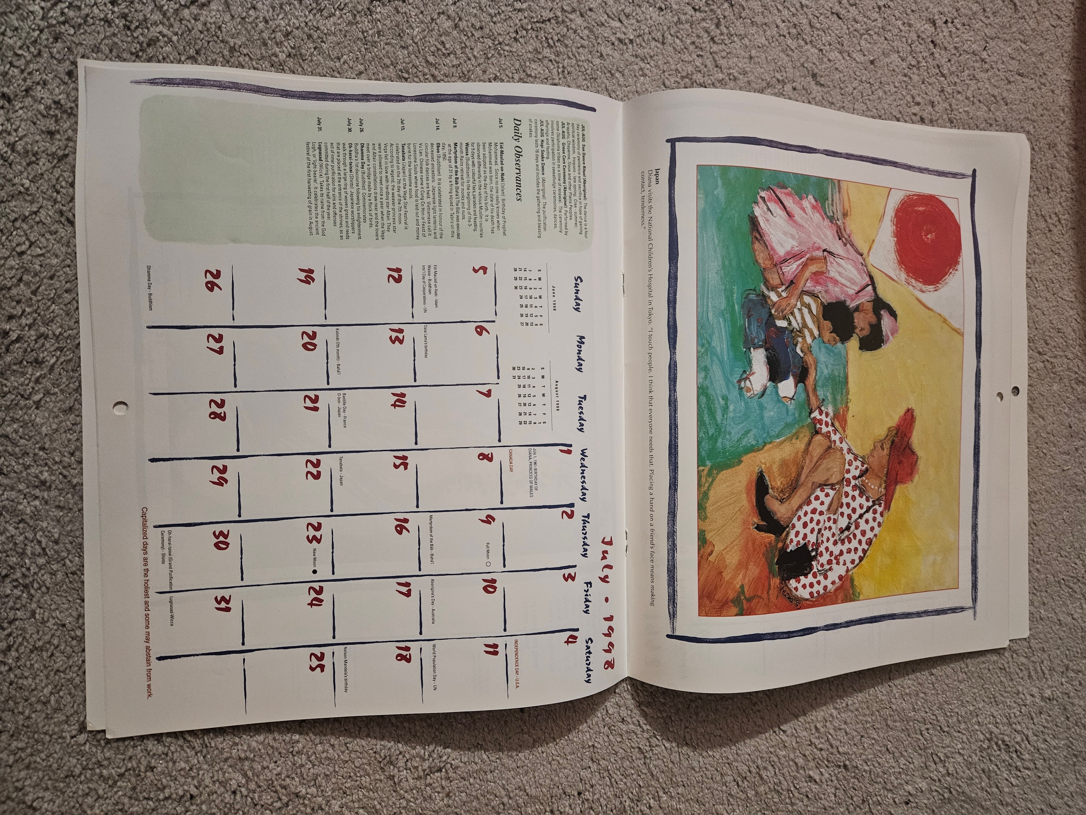 Princess Diana "Queen of Hearts" 1998 Commemorative Calendar - photo 3