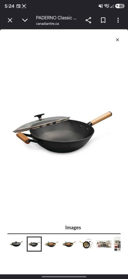 PADERNO Classic Cast Iron Wok Stir Fry Pan - photo 2