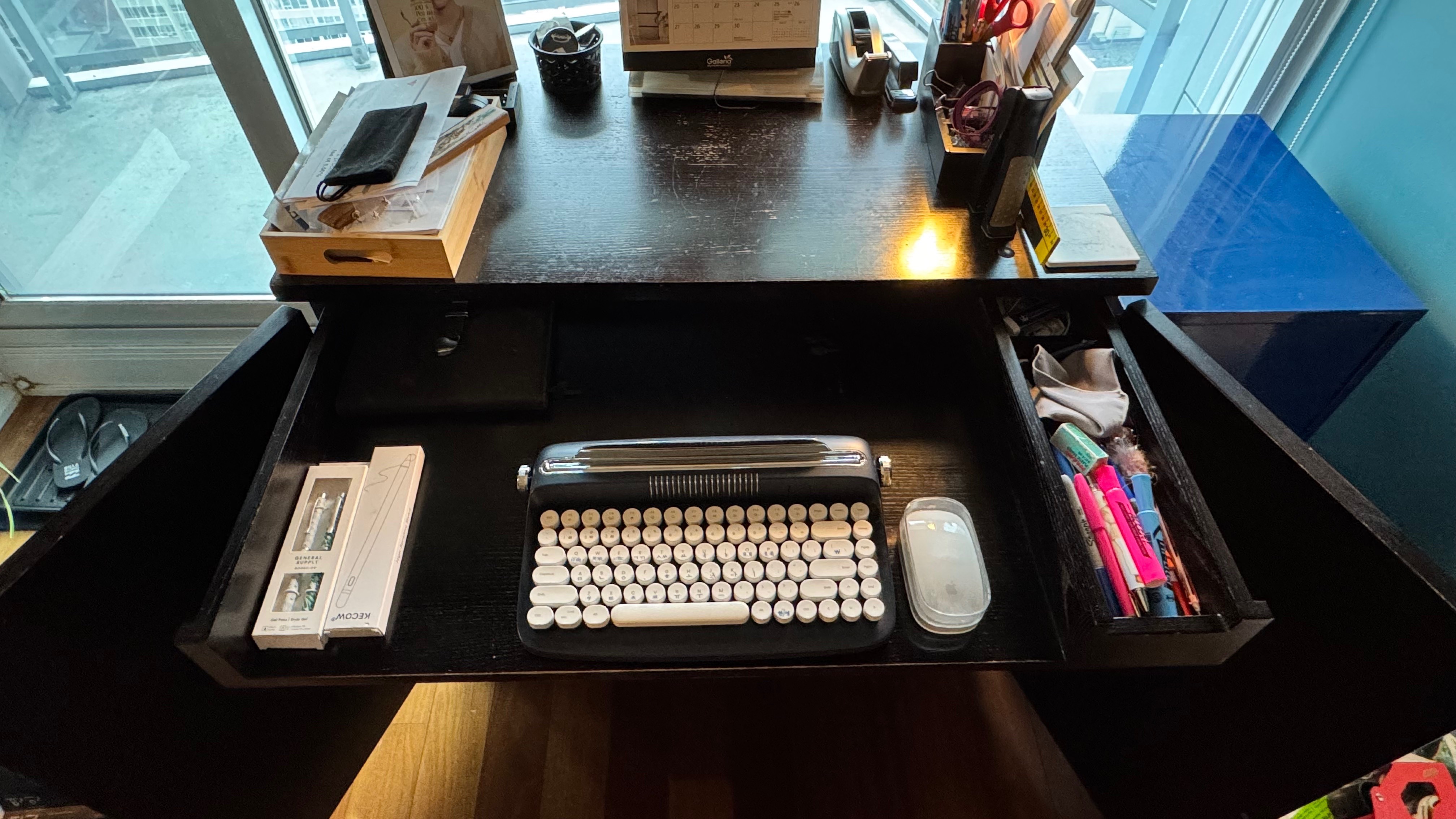 Crate & Barrel Compact Desk & Refurbished Filing Cabinet - photo 2