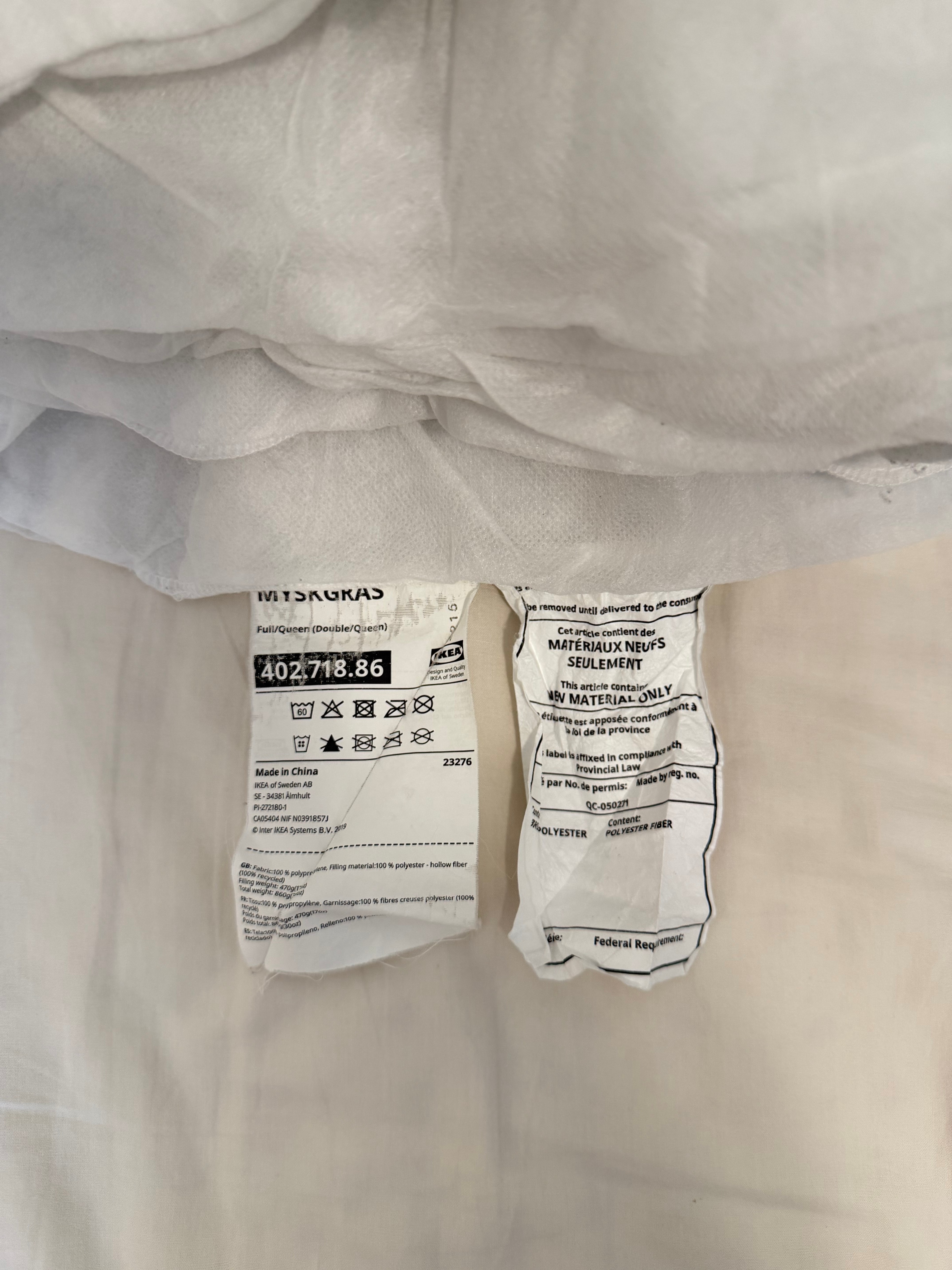 IKEA MYSKGRÄS Full/Queen Cooling Duvet – White - photo 4