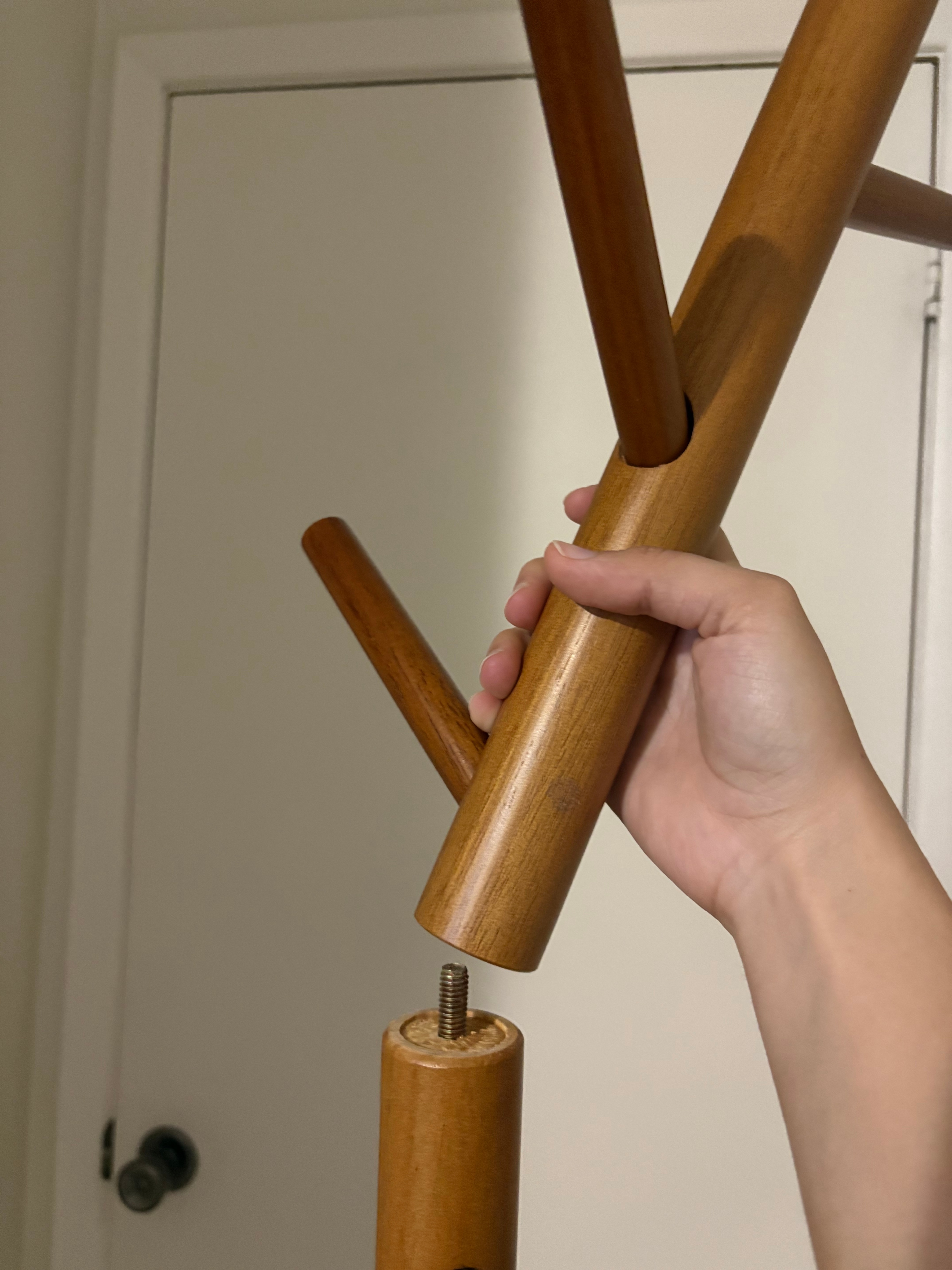 Wooden Coat Rack – 8 Hooks & Adjustable Height - photo 4
