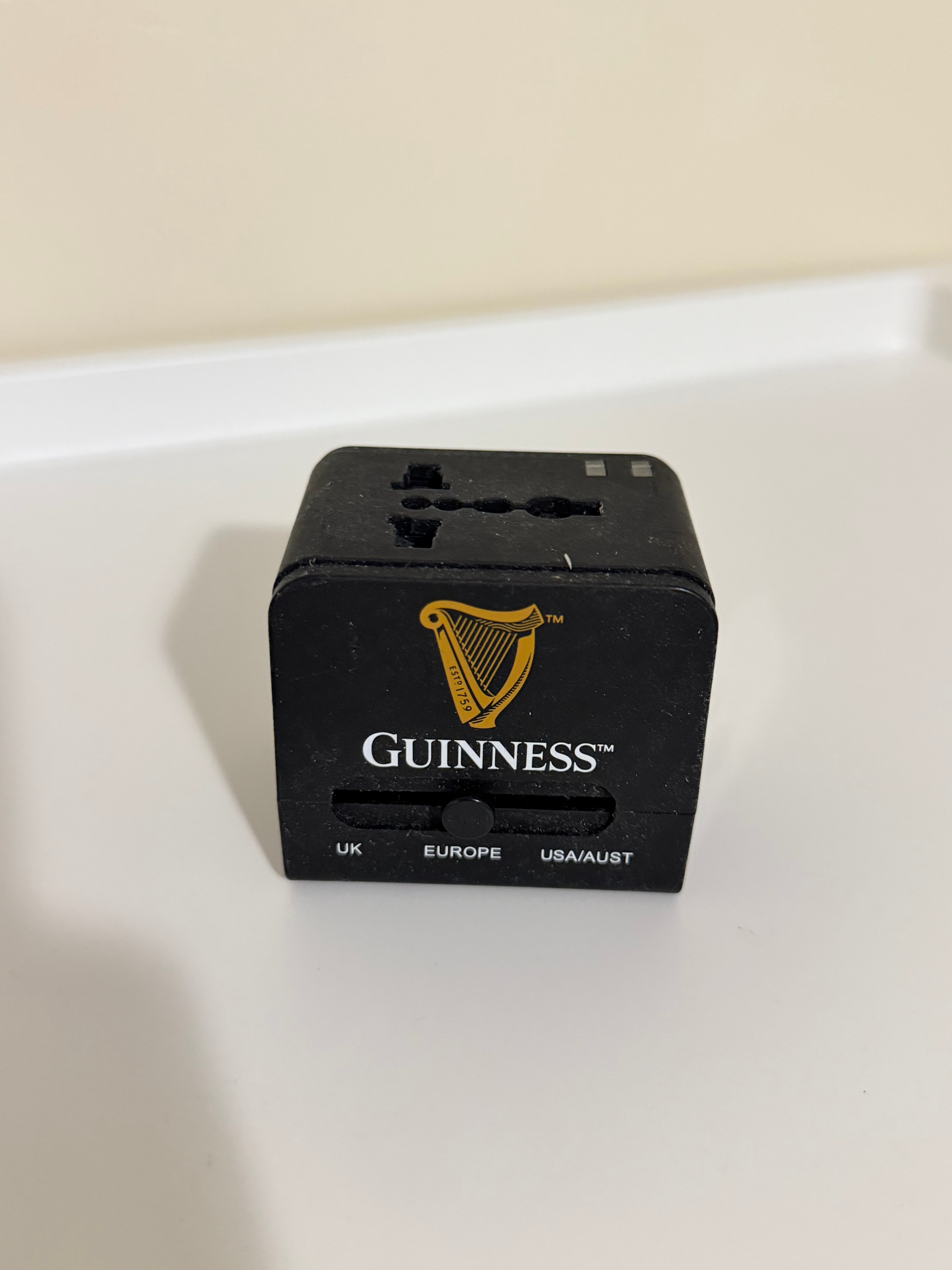 Guinness Universal Travel Adapter with Dual USB Ports