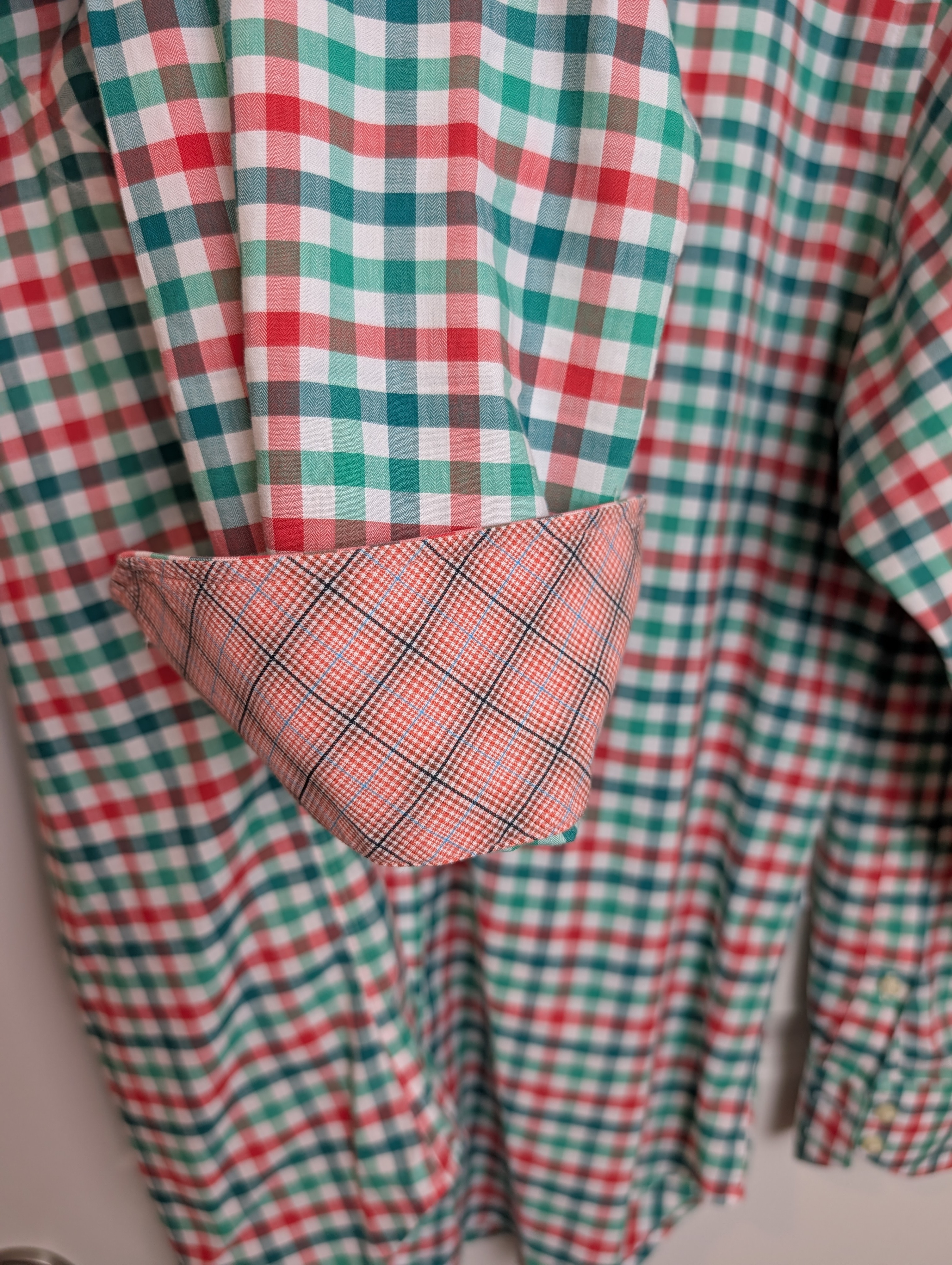 Thomas Dean 100% Pima Cotton Plaid Long Sleeve Button-Down Shirt - photo 5