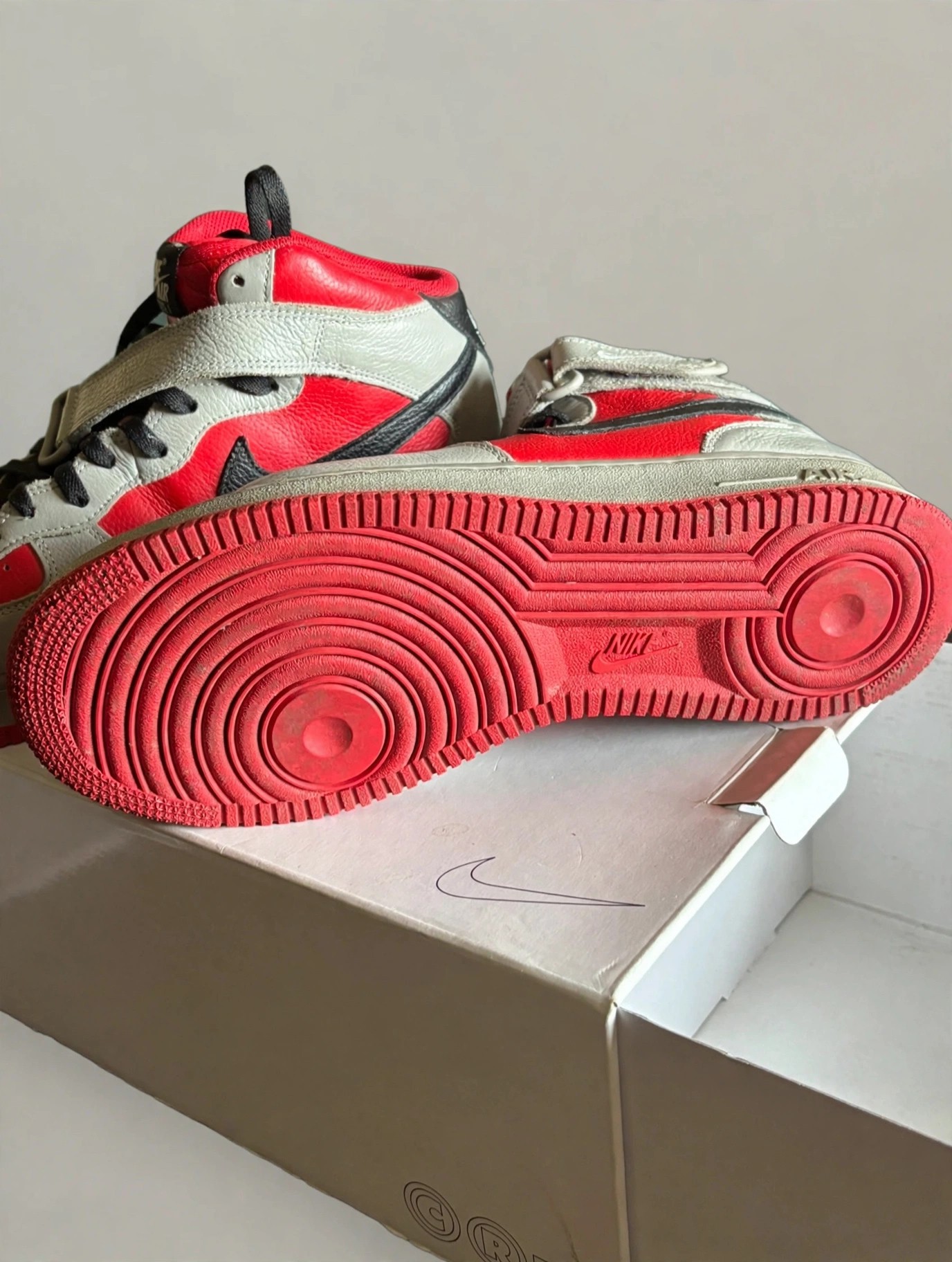 Nike AF1 Mid Red Grey Custom MC FLY Mens US 11.5 Box - photo 3