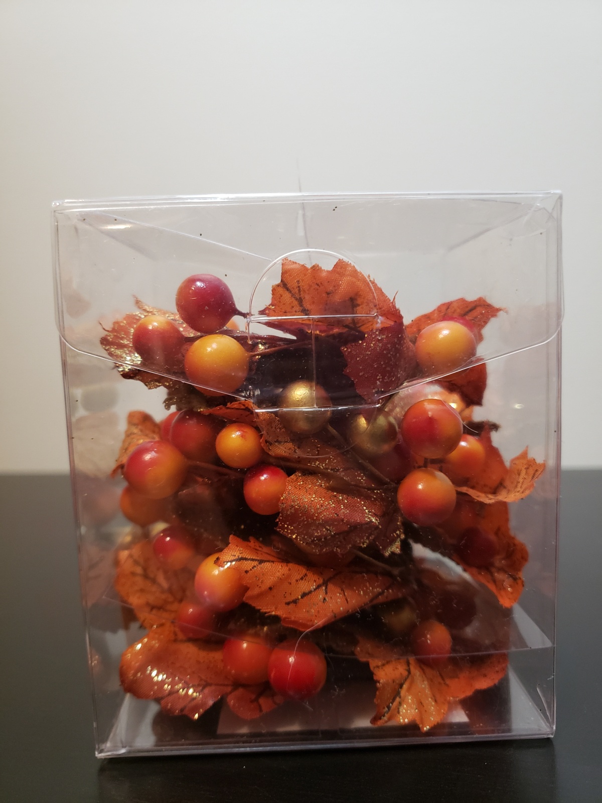 NEW! Fall Décor - 4 Harvest Sparkle Foliage Napkin Rings - photo 2