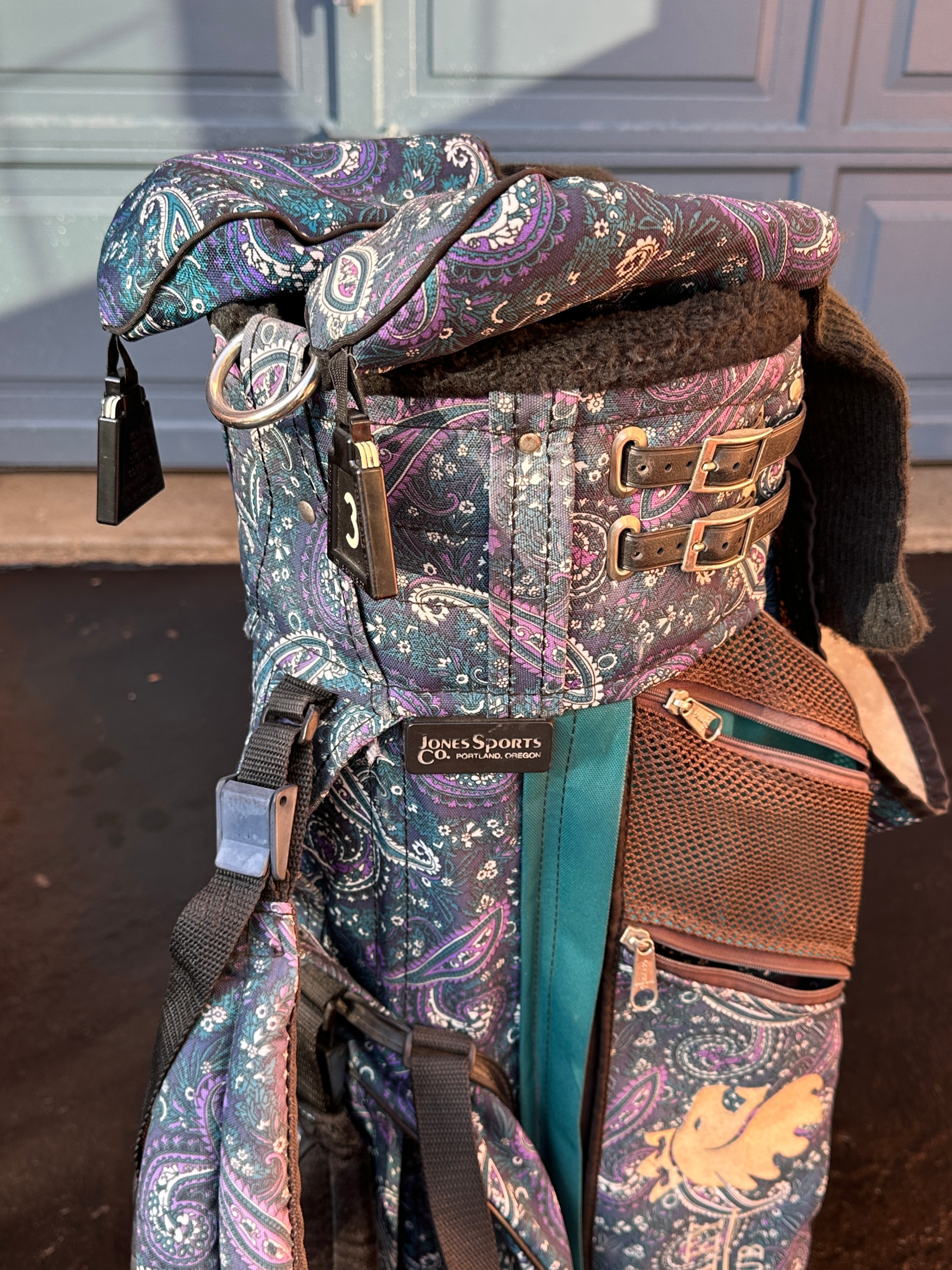 Women Ladies Golf Bag Blue & Purple Paisley - photo 5