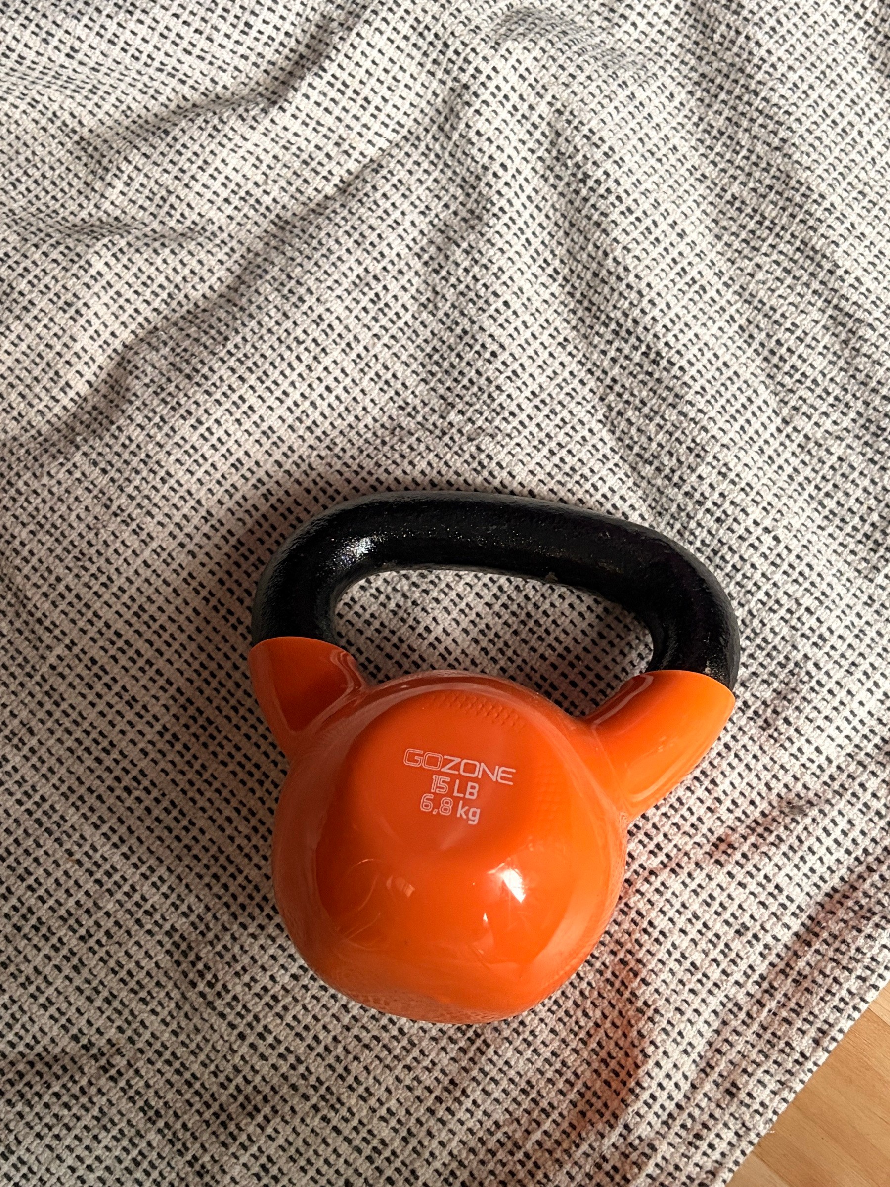GoZone 15 lb vinyl-coated kettlebell