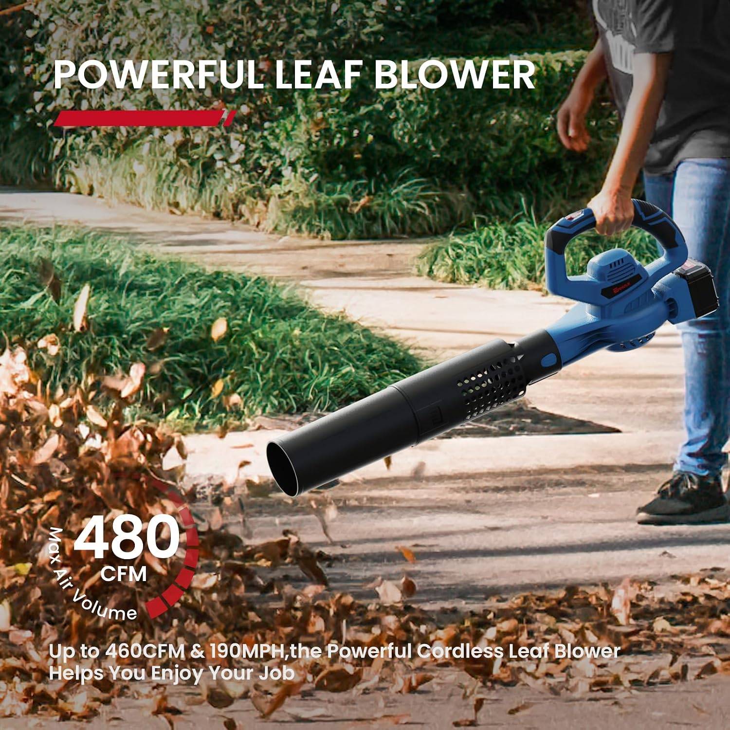 Enhulk 20V 4.0Ah Upgraded Battery Powered 2-in-1 Leaf Blower - photo 3