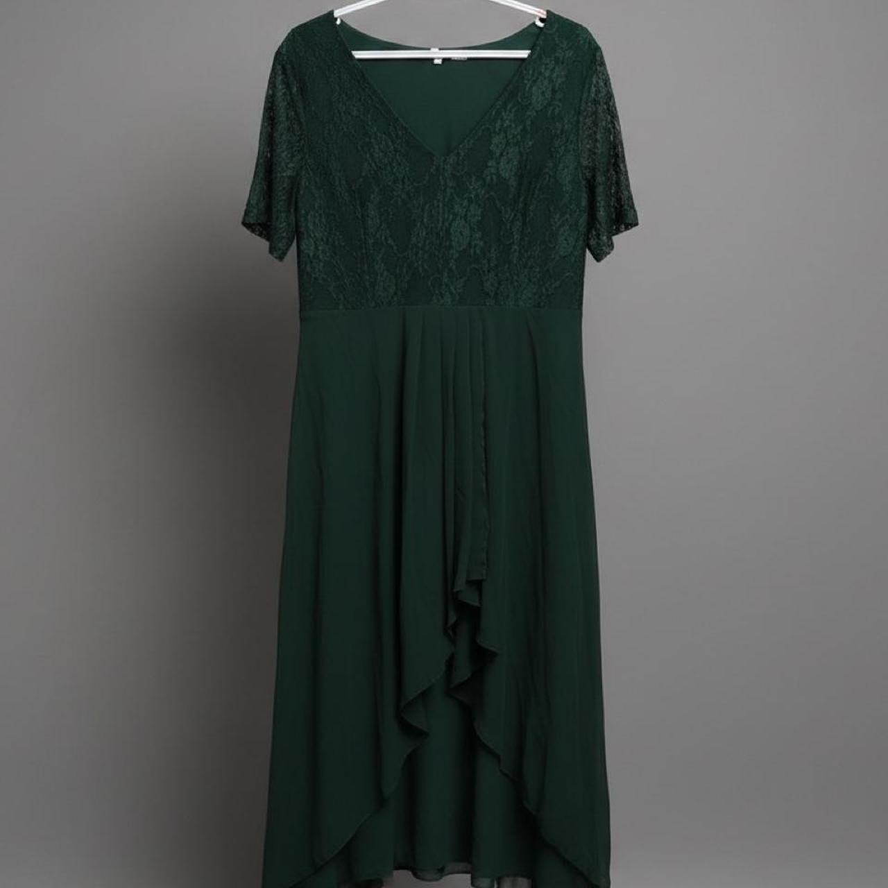 Green Lace Maxi Dress Ruffle Hem – Size L – Brand New - photo 2