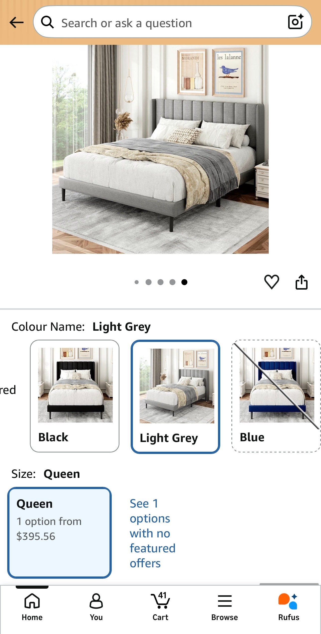 NEW: Queen Size Platform Bed Frame w/ Headboard Easy Assembly