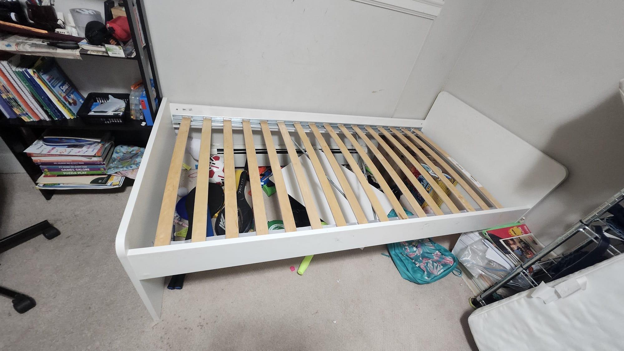 IKEA White Twin Bed Frame with Mattress - photo 2