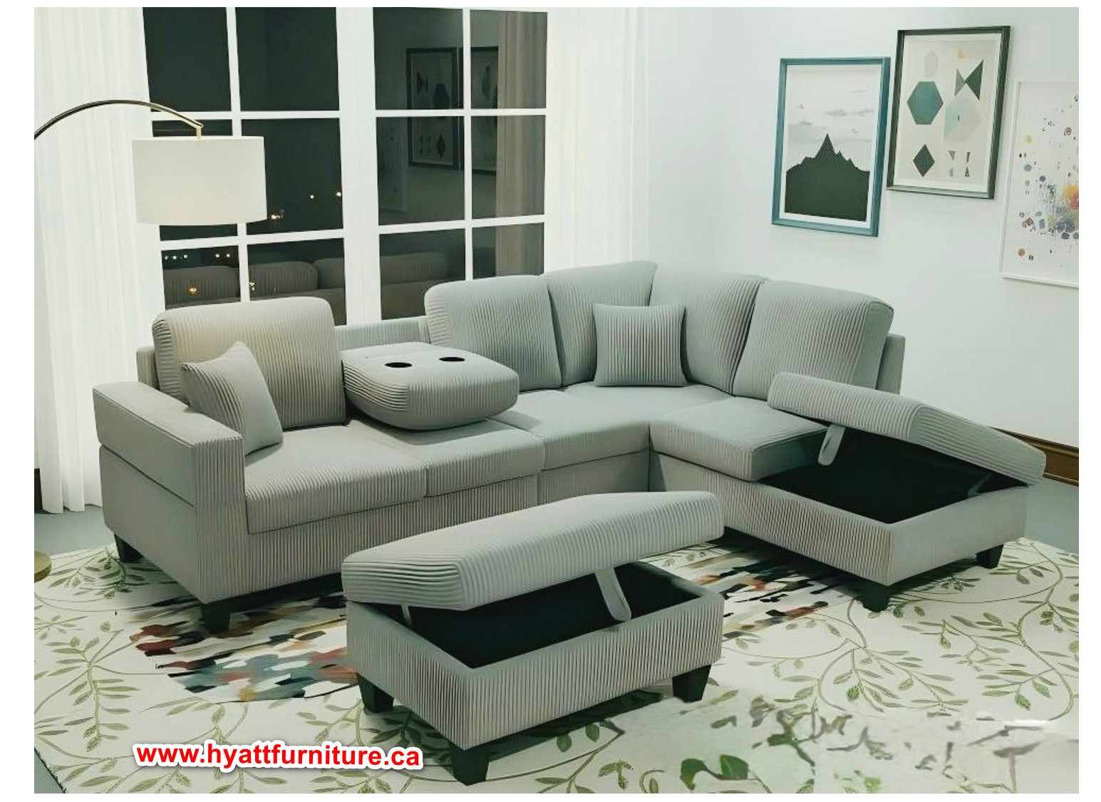 Brand new Corduroy Fabric Sectional only $998 - photo 2