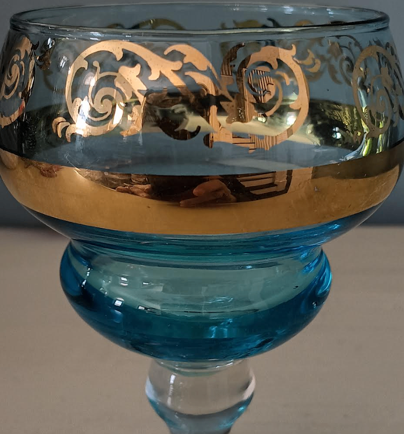 Trio of vintage stemmed liqueur cordial shot glasses - photo 5