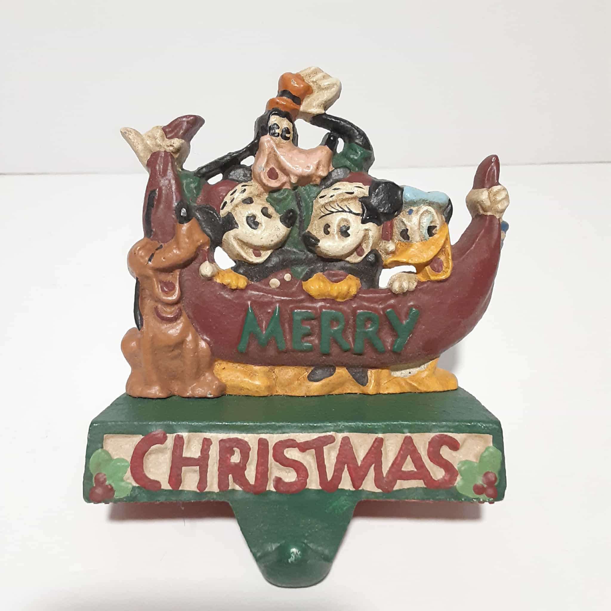 Disney Mickey & Friends Cast Iron Christmas Stocking Holder