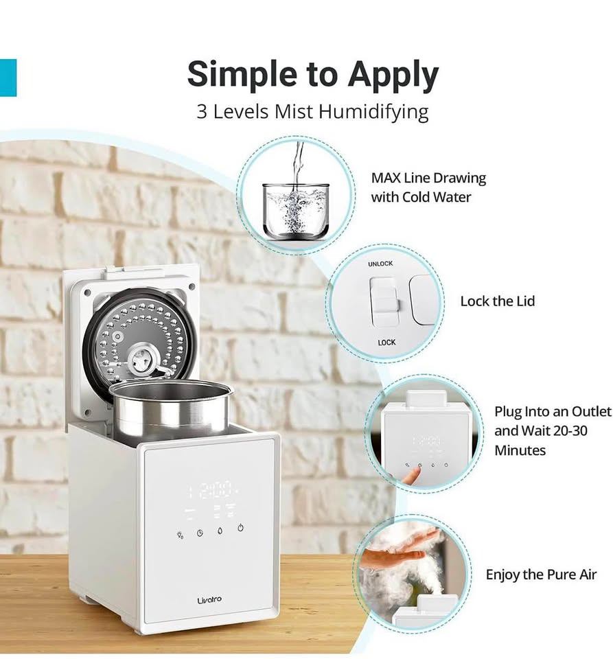Livatro Stainless Steel Warm Mist Humidifier (new)