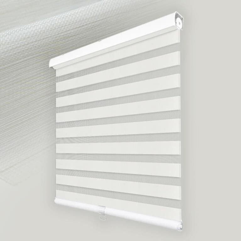 NEW Foiresoft Wood Texture Cordless Zebra Blinds W44" x H64"
