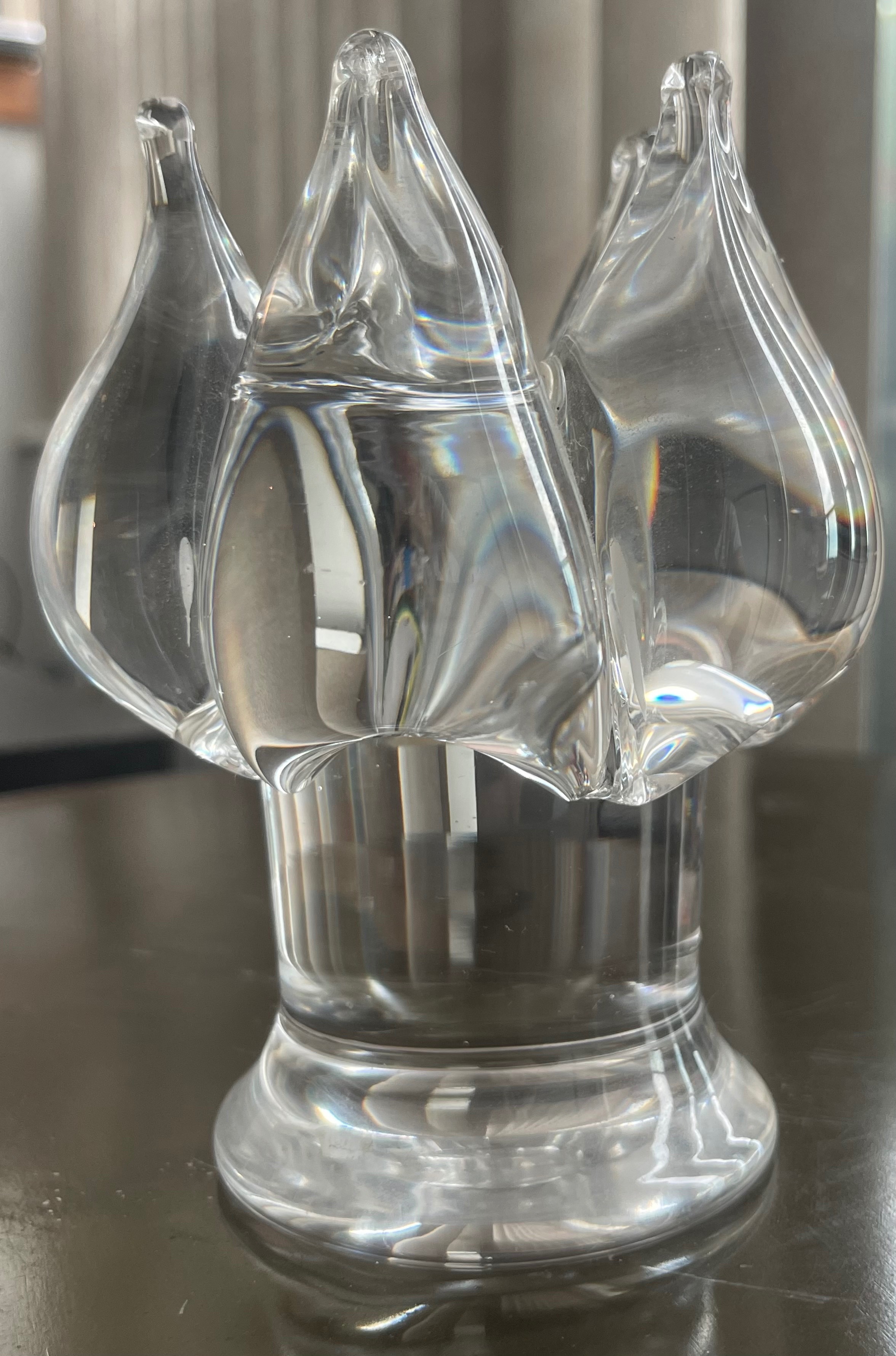 Signed Kosta Swedish Crystal Tulip Candle Holder - photo 2