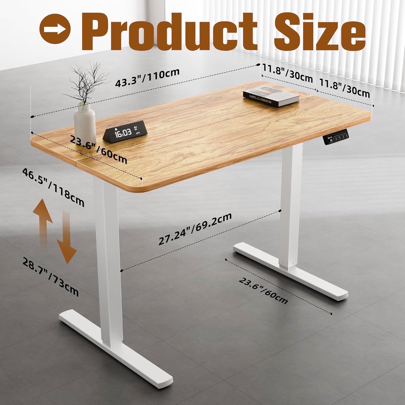 NEW: Standing Desk 43x24" Height Adjustable with Splice Board - photo 4