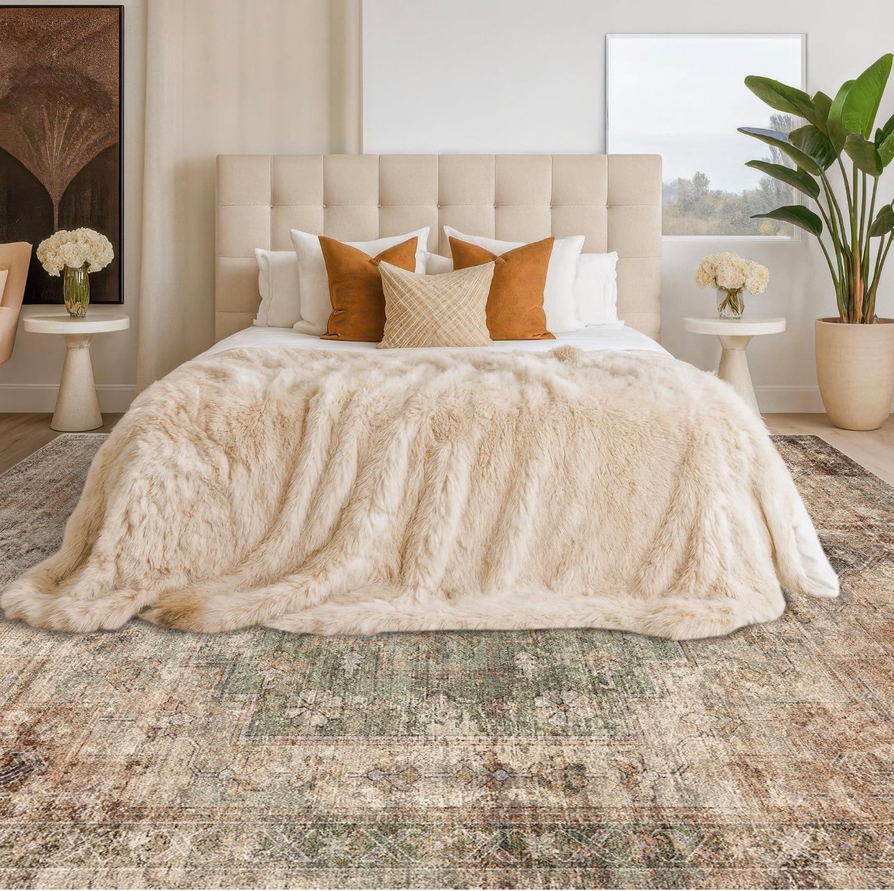 Floor Rugs 8x10 Washable Soft Stain Resistance Vintage Medallion - photo 4