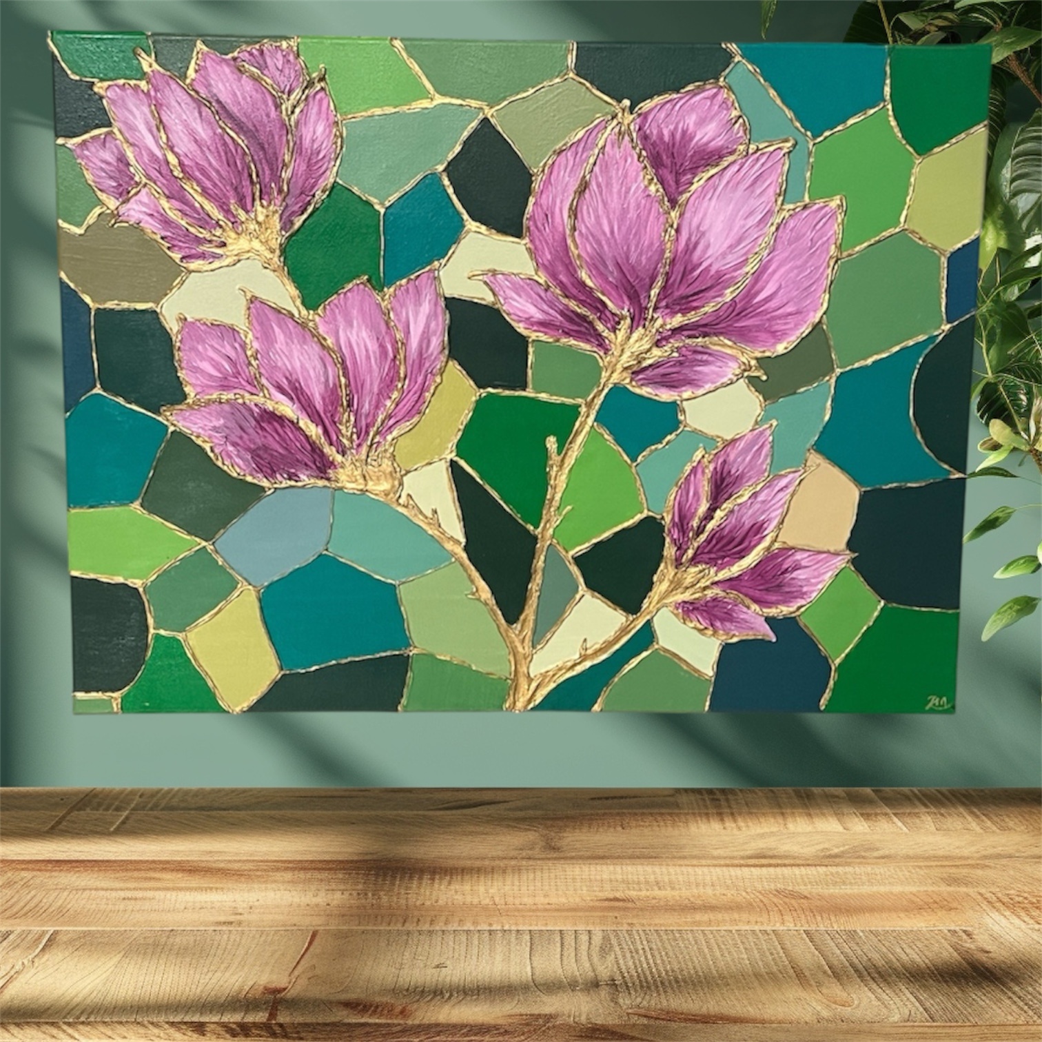 wall art: floral modern textured wall art - photo 4