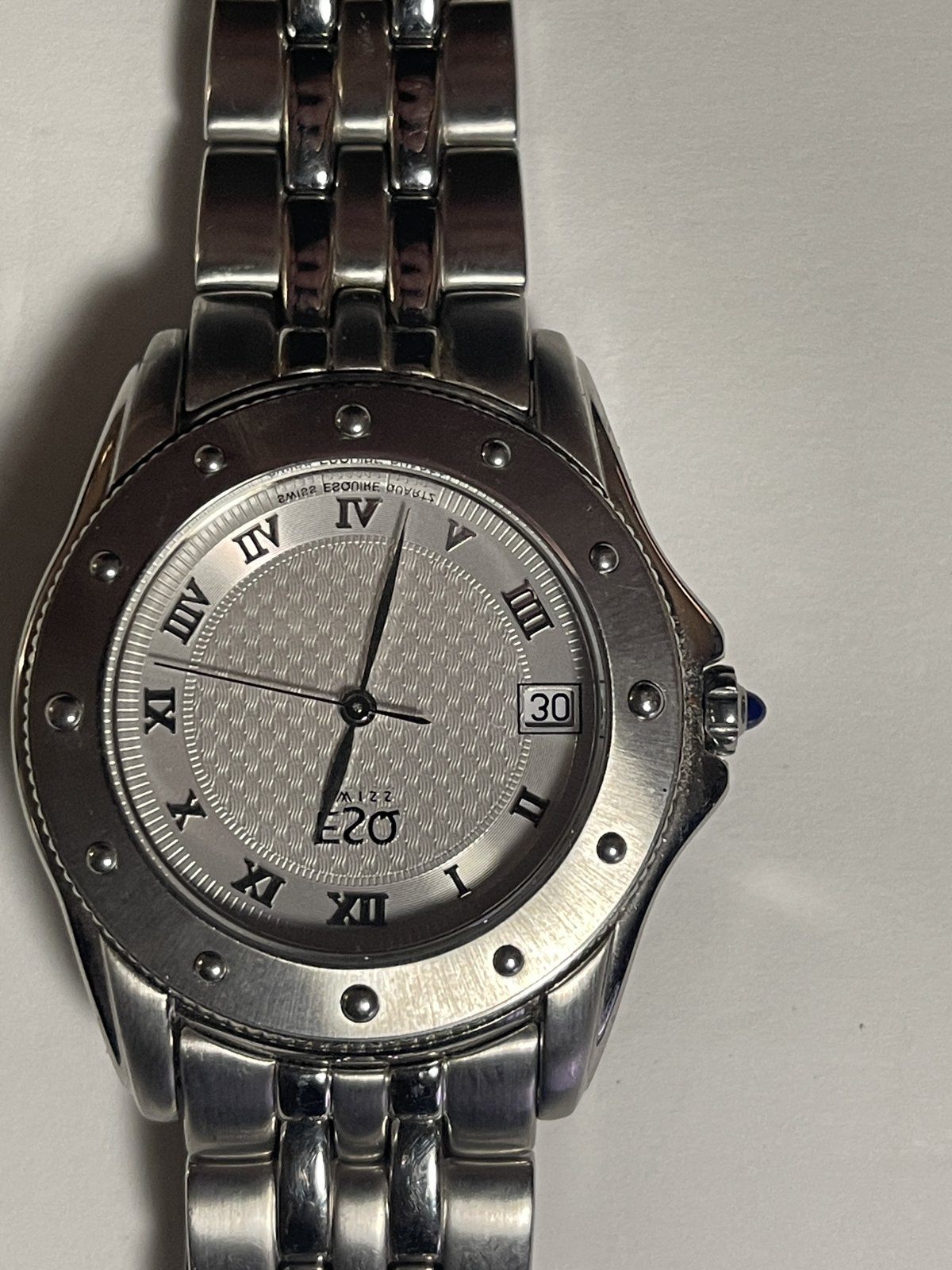 ESQ Swiss Quartz Watch - Roman Numerals, Date - As is