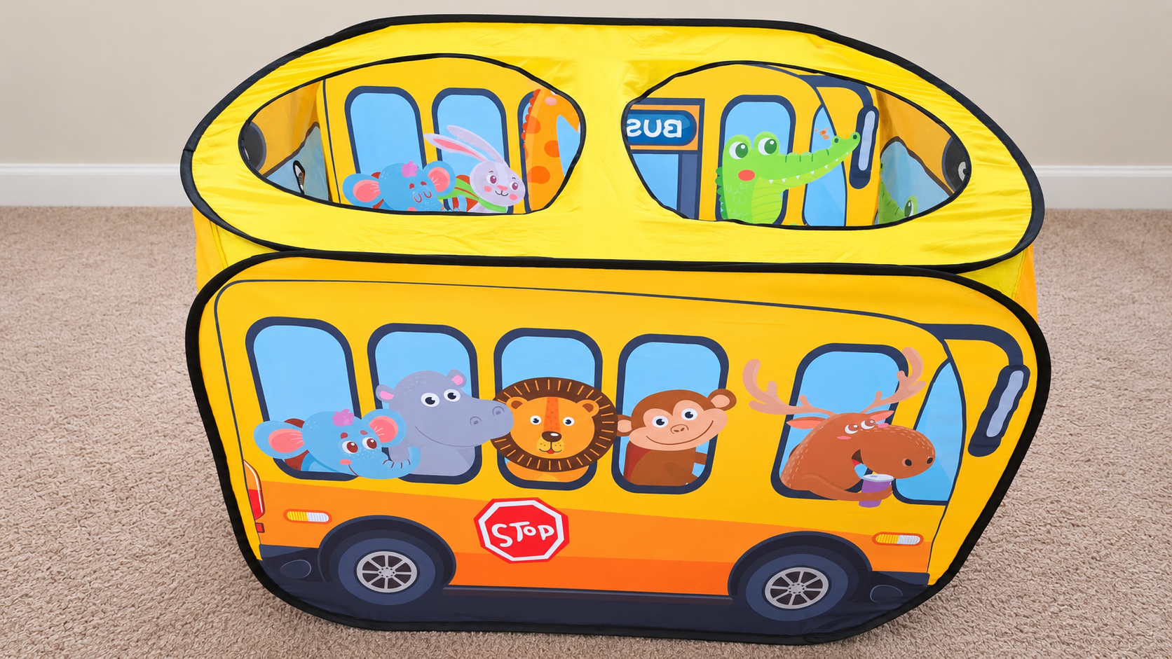 Kids Pop-Up Yellow School Bus Play Tent