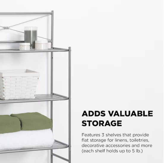 Bathroom Silver Stainless Steel Cabinet Space Saver - photo 3