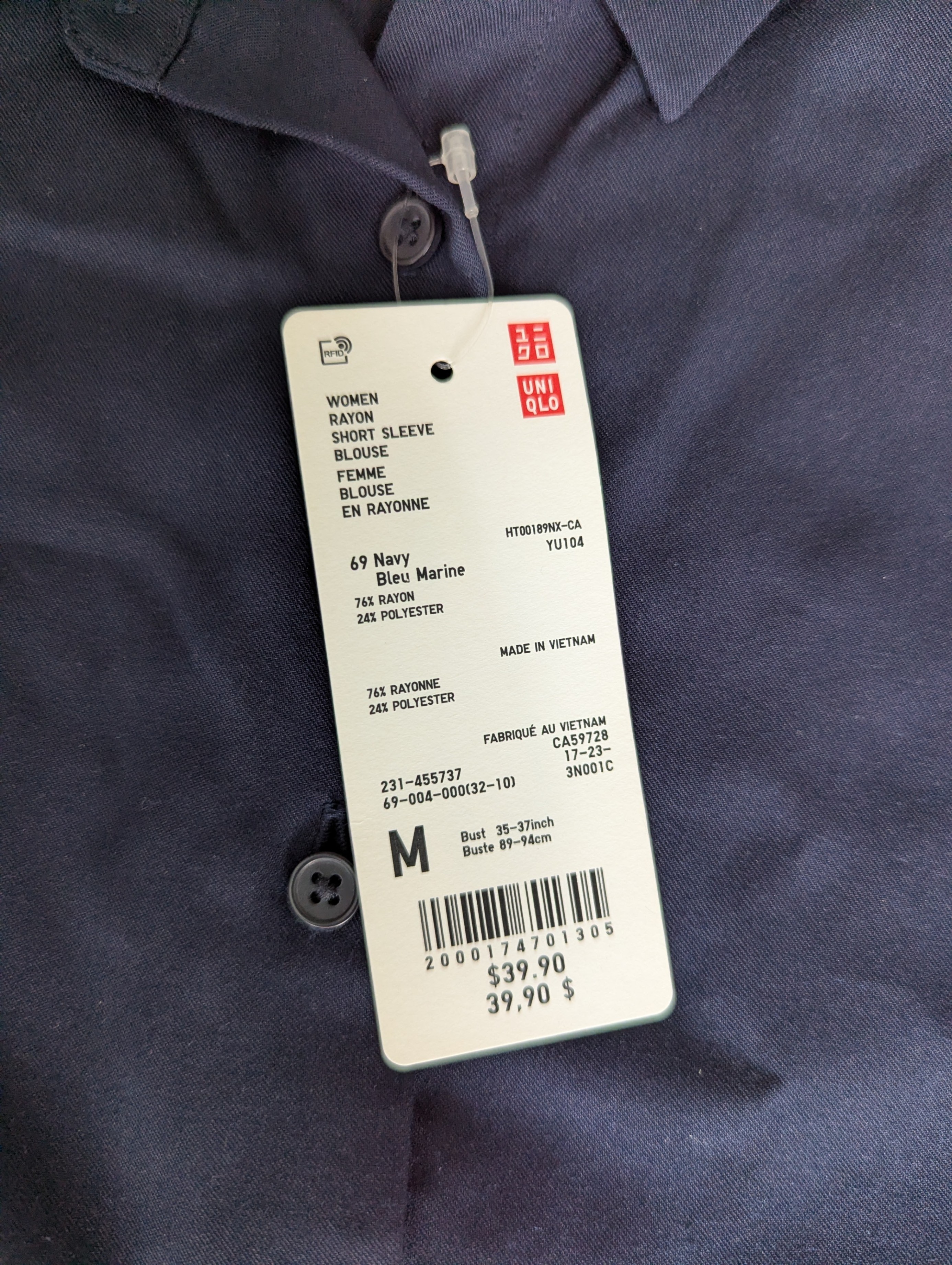 New With Tags - UNIQLO Navy Short-Sleeve Shirt