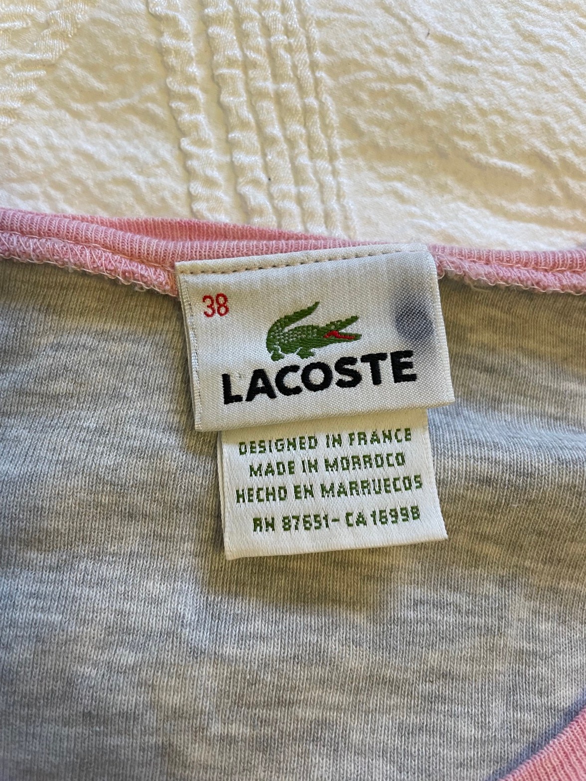 Lacoste pink/grey raglan croc tee, size 38 — The Junction - photo 2