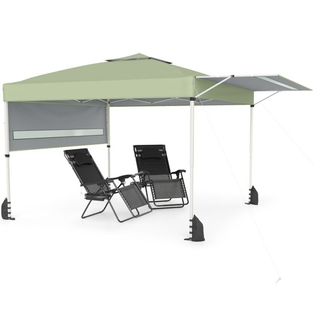 17‑Foot Pop‑Up Canopy Tent with Dual Adjustable Awnings – WHITE - photo 5