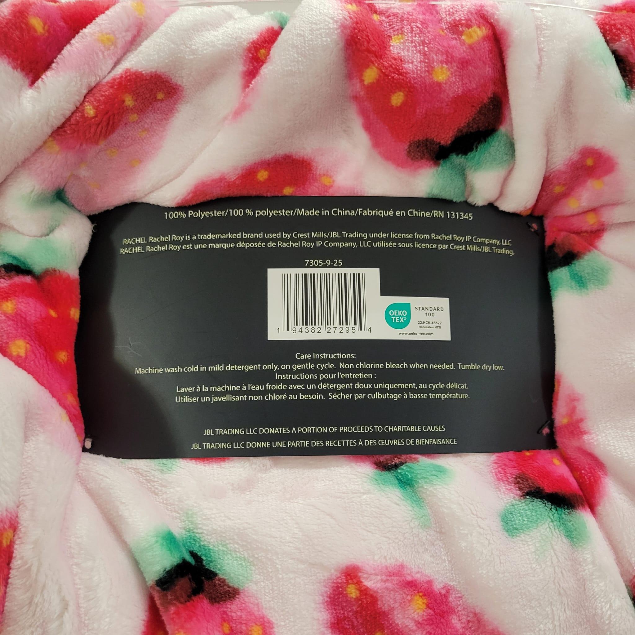 Throw Blanket Pink Strawberry Plush Rachel Roy - photo 2