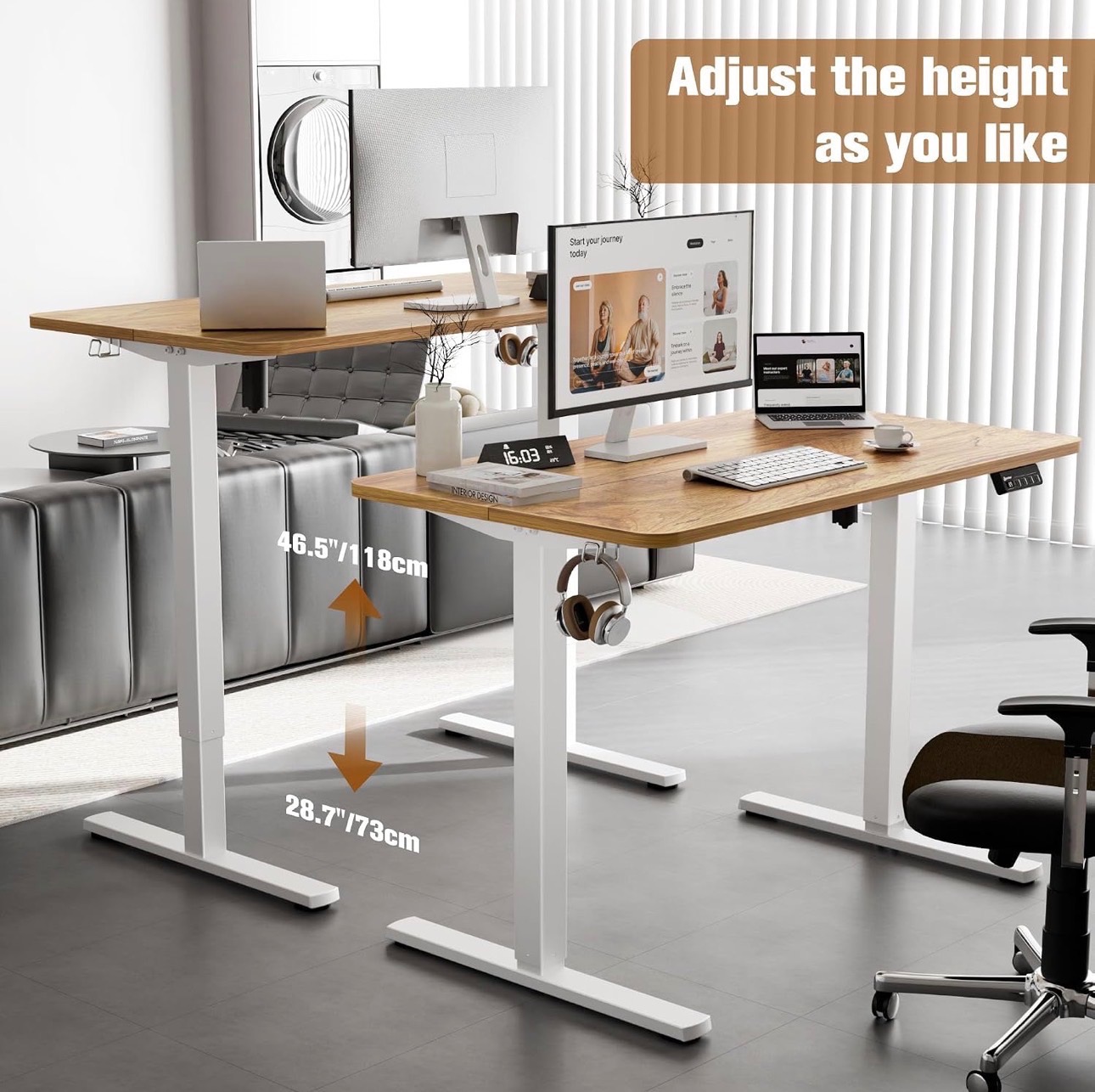 NEW: Standing Desk 43x24" Height Adjustable with Splice Board