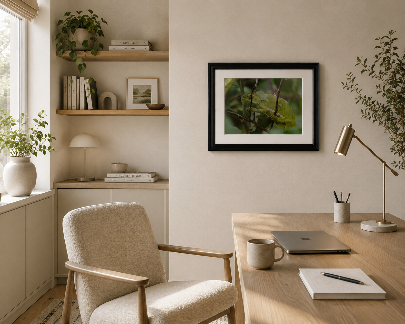 Like New Framed Chameleon Wall Art Print - photo 4