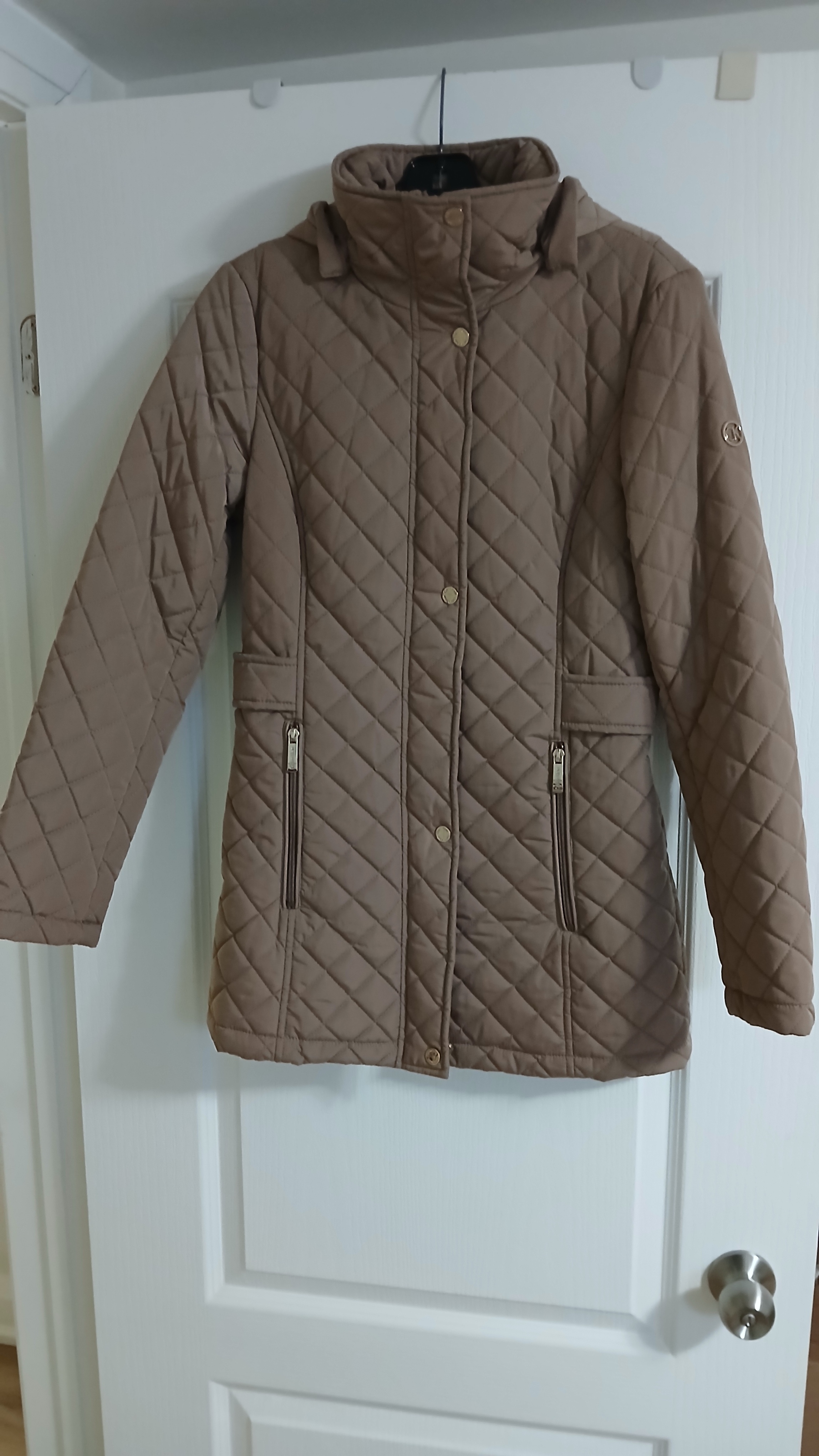 Calvin Klein Quilted Jacket With Removeable Hood, XS, Like New