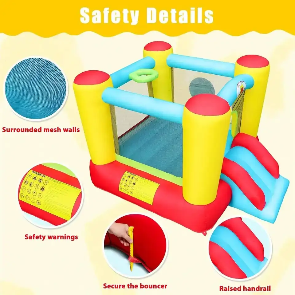 Inflatable Bounce House with Blower, Jumping Castle Slide, Kids - photo 5