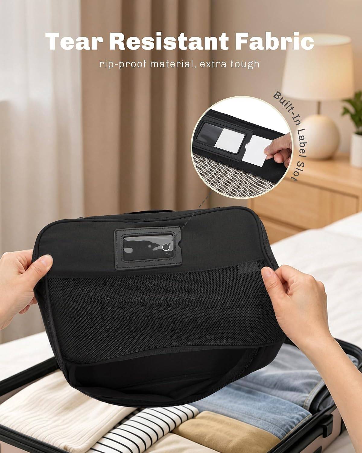 Packing Cubes Travel Organizer Bag Jet Black 4PCS - photo 2