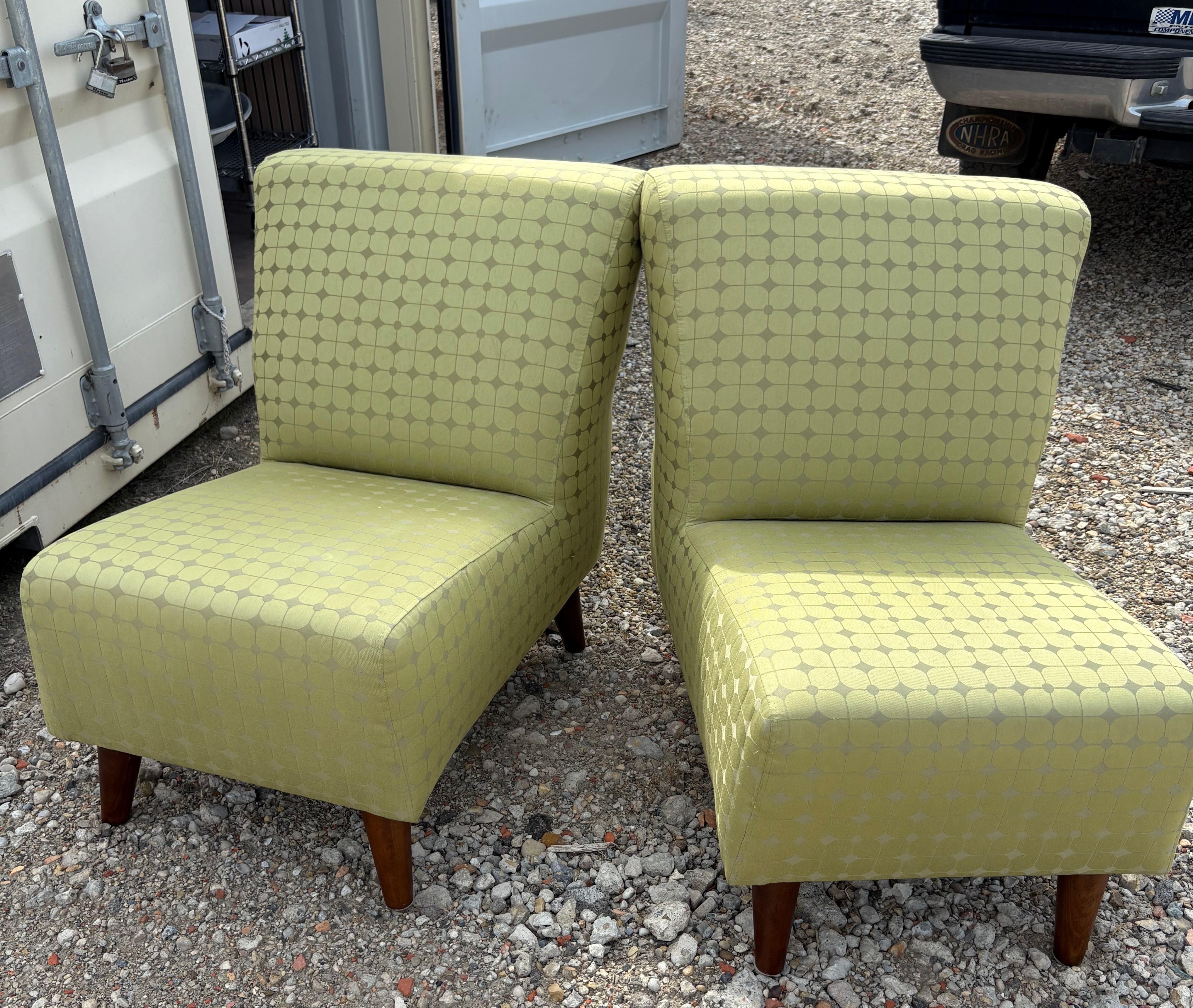 Pair of Green Slipper chairs