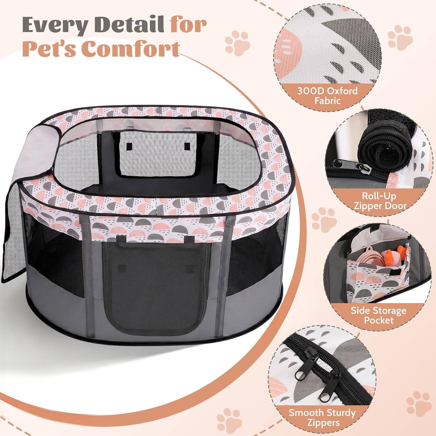 Pet Playpen for Small Dogs Rabbits, Foldable - photo 4