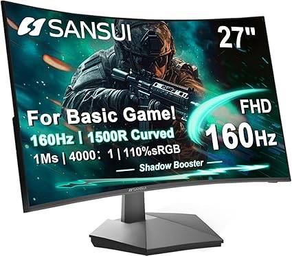 SANSUI 27-Inch Curved 160Hz Gaming Monitor (Model ES-G27C1L)