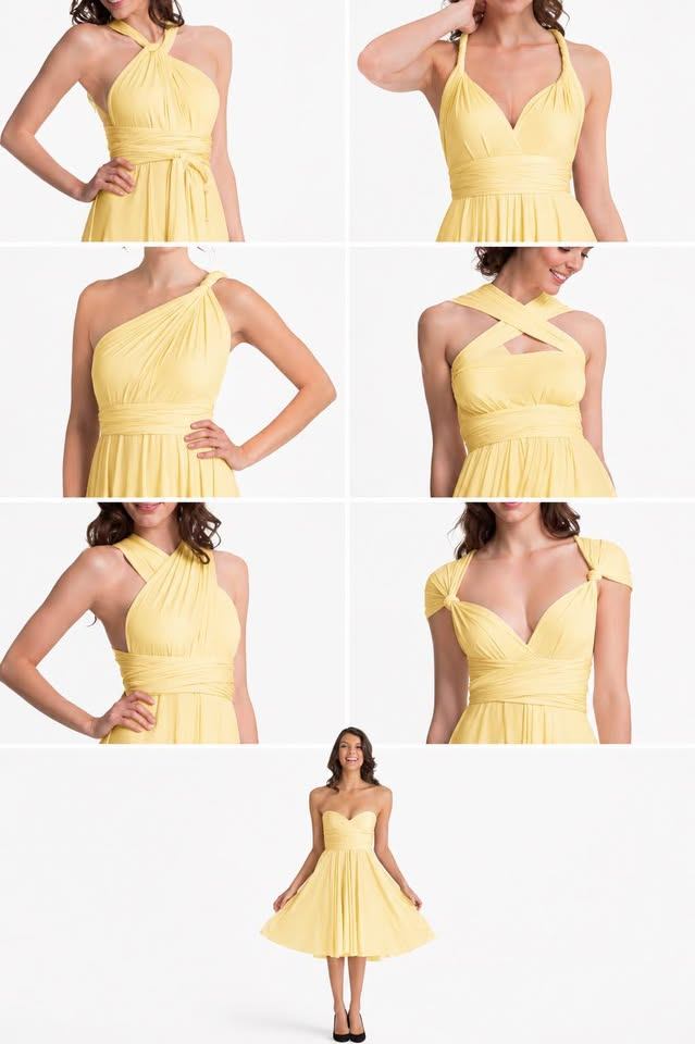 Henkaa Sakura Midi Convertible Dress - Butter Yellow, One Size