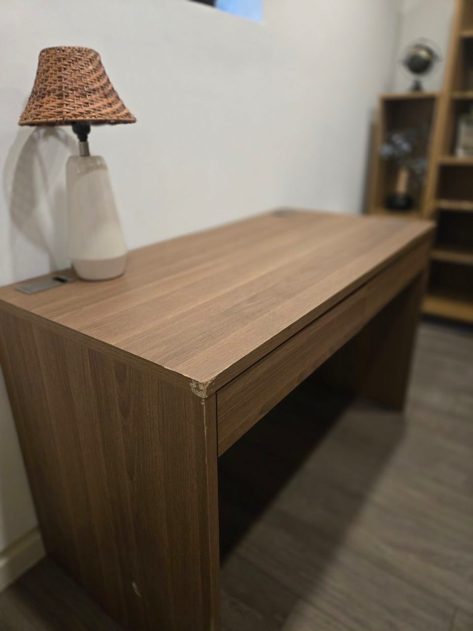 Oak Wood Two Drawer Desk - photo 3