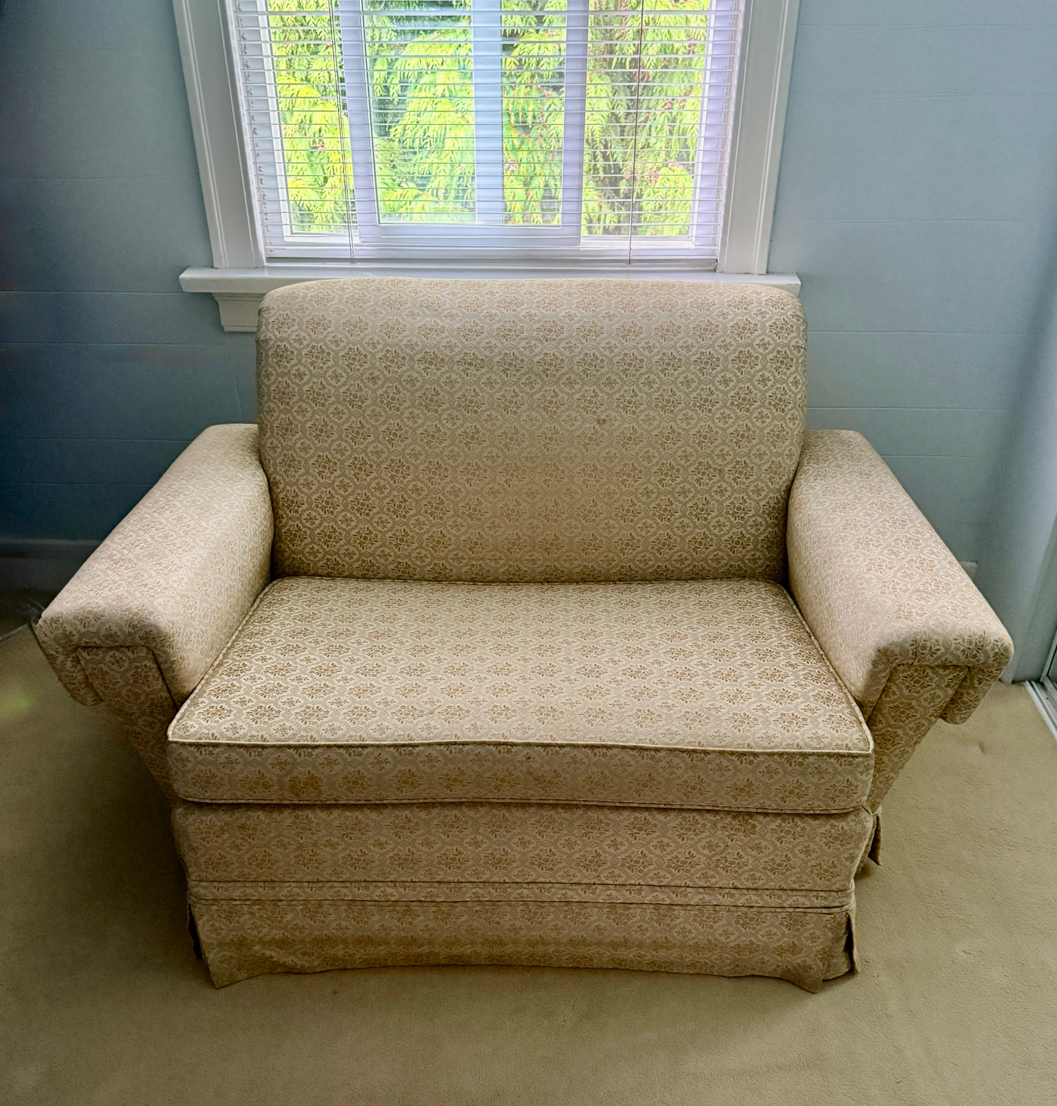 Vintage Oversized Solid Wood Armchair (chair and a half)
