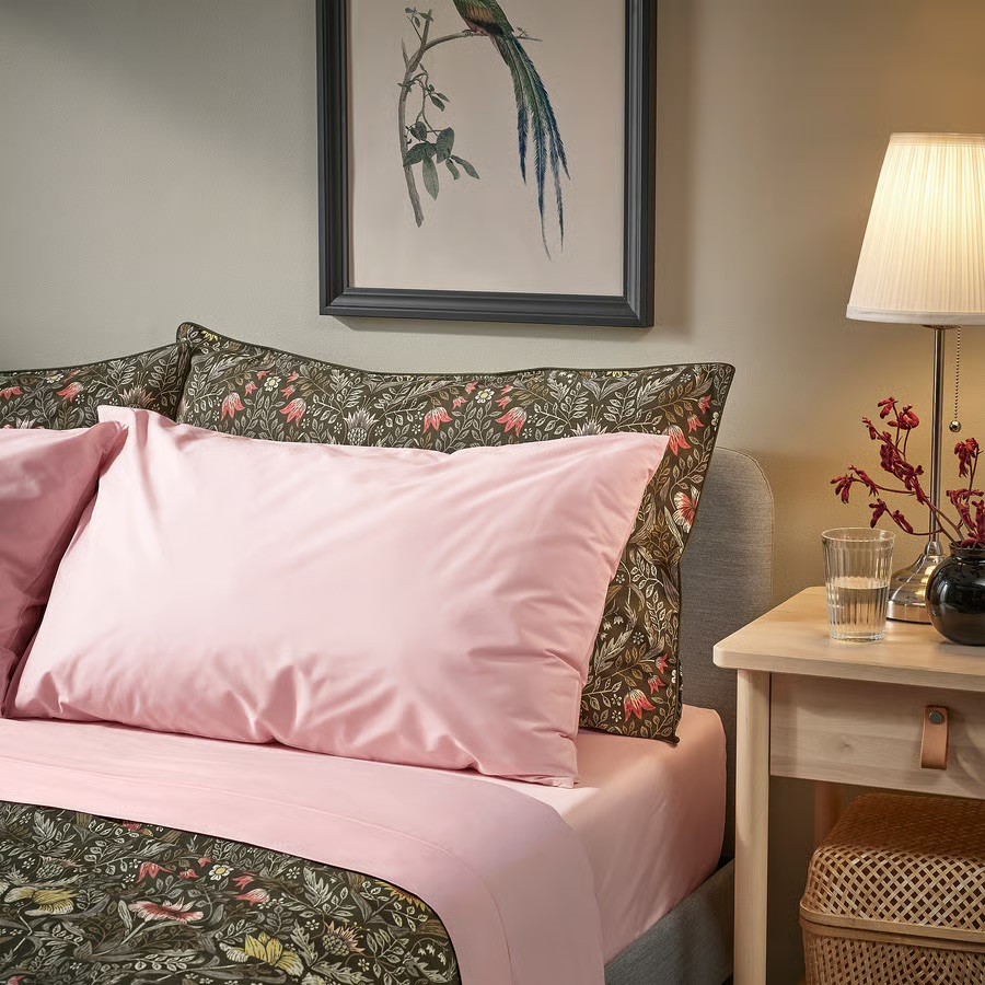 IKEA DVALA Queen Flat Sheet – Light Pink