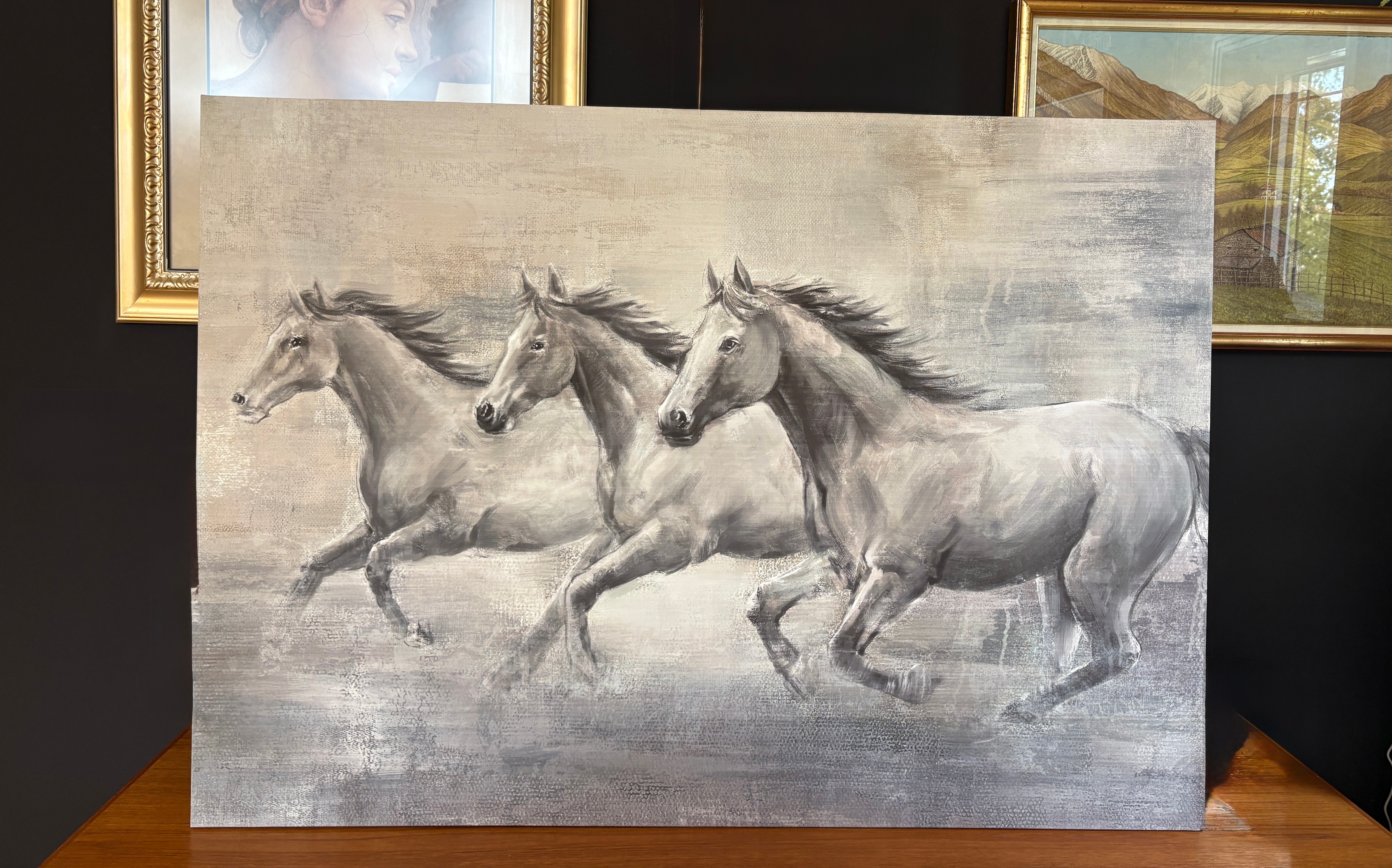 Three Horses – Large Wrapped Canvas Wall Art - photo 2