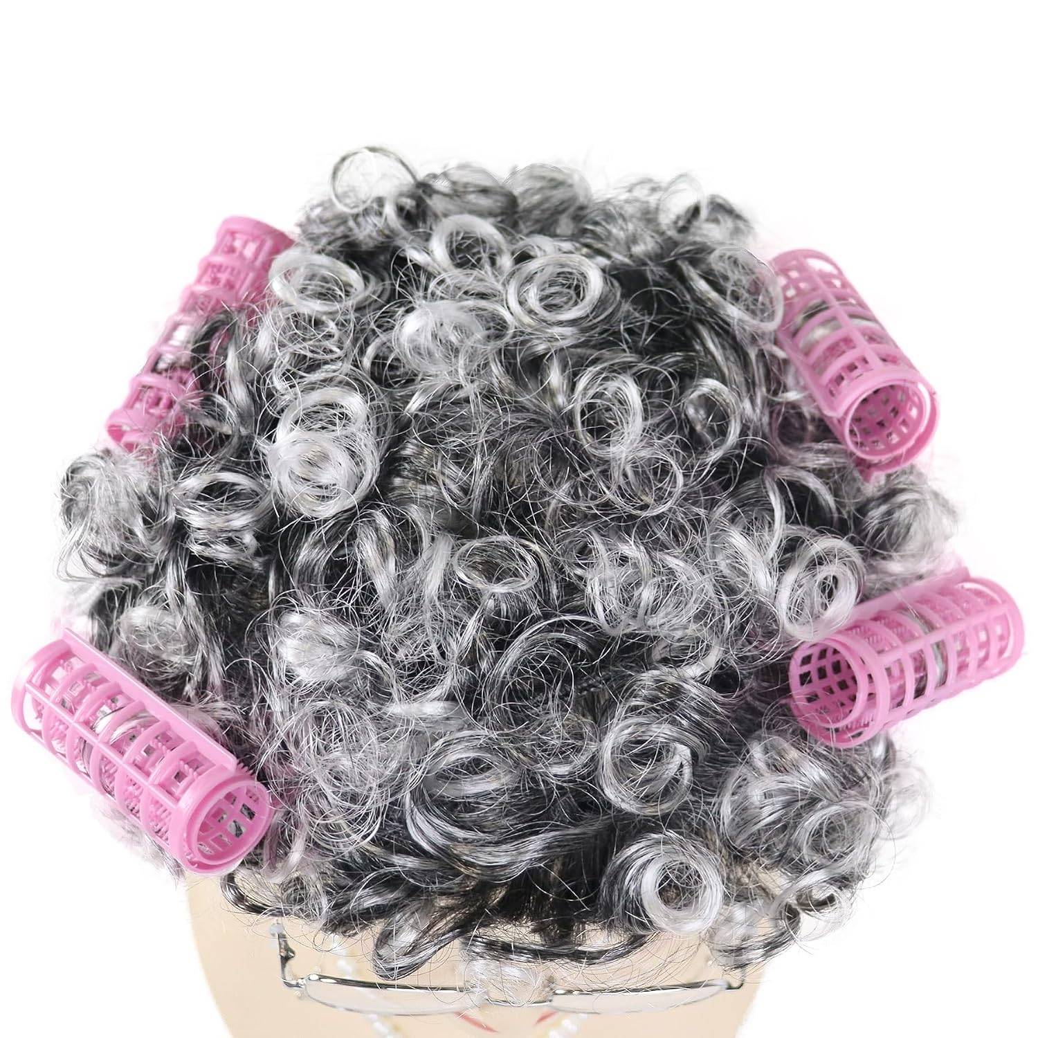 NEW~ Gray Curly Old Lady Granny Wig Costume for Women - photo 3