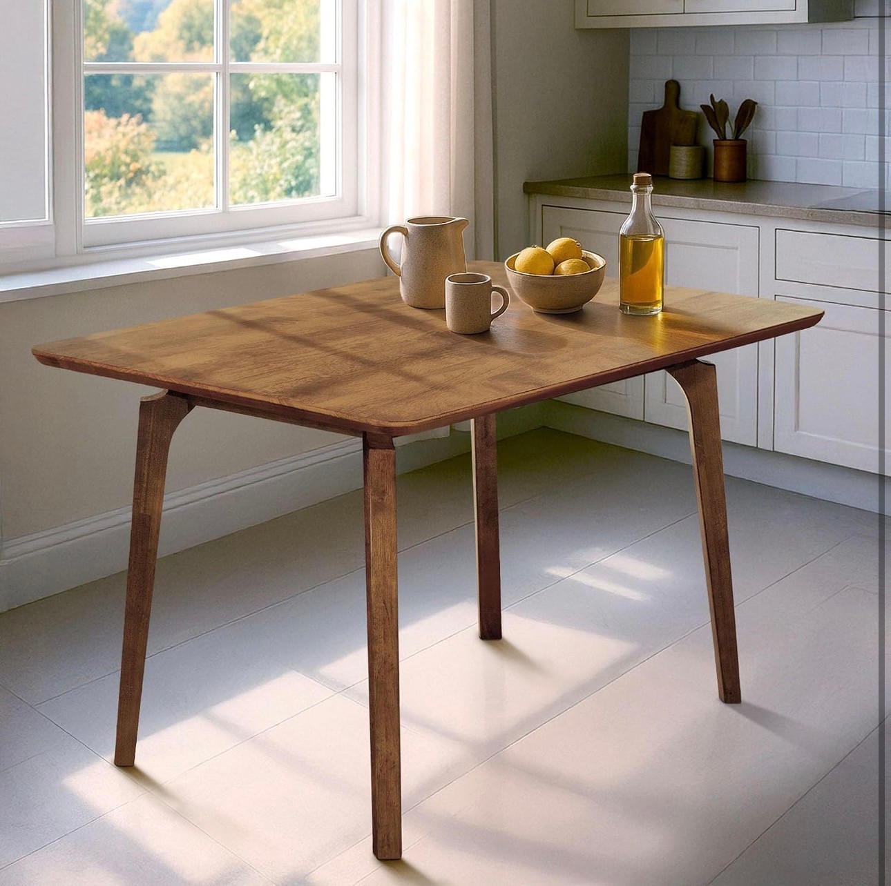 NEW: Solid Wood Dining Kitchen Table 48" Modern Easy Assembly