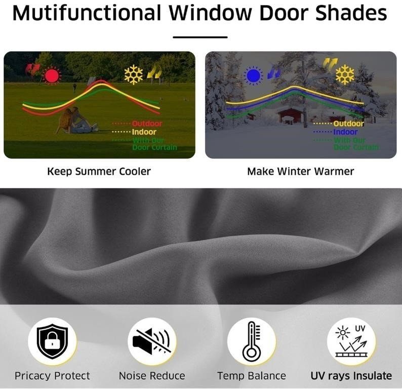 New NICETOWN No Drill Magnetic Blackout Roman Shade, W35"xH64" - photo 3
